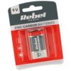 Bateria; węglowo-cynkowa; 6F22. 9V; 9V; blister; 16,5x25,5x48,5mm; Rebel; RoHS; 9V 6F22 6LR61