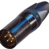 XLR plug, 4 pole, gold-plated, 1.5 mm², AWG 16, zinc die casting, NC4MXX-B