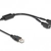 Delock USB 2.0 adapter [1x złącze męskie USB-A 2.0 - 2x złącze żeńskie PS/2] 61061 0.43 m