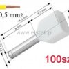 Końcówka rurkowa izolowana 2x0,5 L= 8mm ( 100)