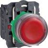 Pushbutton, illuminable, groping, 1 Form A (N/O) + 1 Form B (N/C), waistband round, red, front ring black, mounting Ø 22 mm, XB5