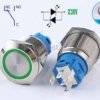 Przełącznik stabilny 19mm LED zielony 230V