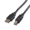 Roline Usb 2.0 Kabel, Type A-B, Zwart, 0,8 M