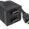 Przejściówka Wtyk HDMI 2x Gniazdo HDMI