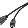 Renkforce Kabel USB USB 2.0 Złącze męskie USB-A, Złącze męskie USB Mini-B 0.30 m czarny styki pozłacane RF-4455807