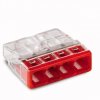 Szybkozłączka 4x 0,5-2,5mm2 transparentna / czerwona 2273-204 /opak.100szt./