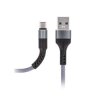 Kabel USB/USB-C 1m 2A szary sznurk. Maxlife 828712