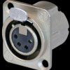 NC4FD-LX XLR panel jack, 4-pin, silver, nickel-plated, solder