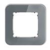 ICON Ramka pojedyncza zaokrąglona - efekt szkła (ramka: grafitowa, spód: grafitowy mat) grafitowy 28-28-IRSZ-1 KARLIK