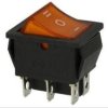 MK1012YP Przełącznik kołyskowy, żółty trzy położenia I-0-II (DP3T) - otw. 22x30mm
