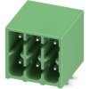 Pin header, 3 pole, pitch 3.5 mm, angled, green, 1053809