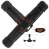 Mufa Hermetyczna Z Dławikami 4X4mm2 Ip68 Pa66 250V Trójnik T Czarna Neku