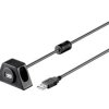 Przedłużacz USB 2.0 Hi-Speed z uchwytem montażowym 1,2 m, Czarny