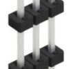 Pin header, 3 pole, pitch 2 mm, straight, black, SLY50753Z