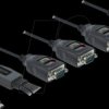 90495 USB converter, C to 4x RS232, ESD, status LEDs, 63 cm
