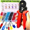 Zaciskarka praska tulejek konektorów, końcówek kabli przewodów zestaw 1200 sztuk