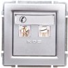 KOS66 Gniazdo telefoniczne podwójne 2xRJ11 aluminium 664064