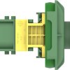 Pin housing, 4 pole, 2 rows, green, 3-1703808-1