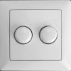 ED-10075 Dual dimming knob, white, incl. central plate and frame