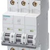 Wyłącznik nadprądowy MCB, Typ D, 3-biegunowy, 13A, na szynę DIN, Siemens 5SY8313-8, 5SY8