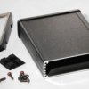 Aluminum RF enclosure, (L x W x H) 120 x 104 x 32 mm, black, IP54, 1457L1202EBK