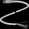 Sensor actuator cable, M8-cable socket, straight to open end, 4 pole, 2 m, PP, gray, 4 A, 295198