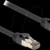 80240 patch cable Cat.6a, U/FTP, inner metal jacket, 1 m, black