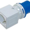 Adapter do przedłużacza sieciowego 16A Wtyczka, gniazdo 230 V 2P + E RS PRO Niebieski IP20
