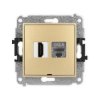 ICON Mechanizm gniazda HDMI 2.1, 8K + gniazda 1xRJ45, kat. 8, ekranowany, 8-stykowy, bez pola opisowego złoty 29IGHKBO-88