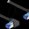 80213 Patch cable, Cat.6a, S/FTP, right angled, 0.5 m, black
