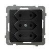 AS Gniazdo potrójne EURO czarny metalik GP-3G/m/33