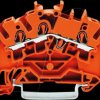 2002-6302 3-wire feed-through terminal, diameter 0.25 - 2.5 mm, orange