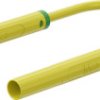 Safety measuring lead with (4 mm lamella plug, straight) to (4 mm lamella plug, straight), 0.5 m, yellow/green, PVC, 2.5 mm², CA