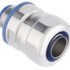 Straight hose screw fitting, M40, 32.7 mm, stainless steel, IP68, silver, (L) 58.4 mm, 55510704