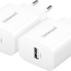 Intenso W5A white double pack USB-C Adapter 5 W USB-A biały gniazdo