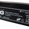 Lead-battery, 12 V, 2.1 Ah, 182 x 23 x 61 mm, snap contact, WP1223A