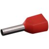 Insulated twin wire end ferrule, 1.0 mm², 8 mm long, red, 22C435, package with 100 pieces