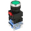 Przełącznik; przyciskowy; LAS0-B3Y-11/G/220V; ON-(OFF)+OFF-(ON); zielony; podświetlenie LED 220V; zielony; śrubowe; 2 pozycje; 6