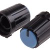 Pokrętło potencjometru oś: 6mm średnica: 13.3mm Okrągłe Plastik Czarny RS PRO