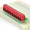 Złącze AK 10-pinów czerwone do płytki stykowej