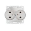 LOGI srebrny gniazdo 2x2P+Z Kanlux 02-1253-143