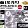 Lampki Bulinex 100led białe zimne 9,90m zewnętzrne flesz z dodatkowym gniazdem sznur