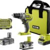 Wiertarka akumulatorowa 18V 50Nm zestaw 4Ah i 1,5Ah + 31 akcesoriami R18DD3-2415BSA31
