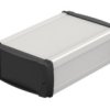 ABS/aluminum enclosure kit, (L x W x H) 106 x 150 x 52 mm, nature/black (RAL 9005), IP40, 83055150.HMT1