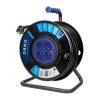 Przedłużacz bębnowy, 4 gniazda 2P+Z, kabel PVC H05VV-F 3x1,5mm², długość - 50m, STAŁE GNIAZDA, termik, przesłony,OR-AE-13292/50M