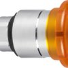 Pushbutton, illuminable, groping, waistband round, orange, front ring silver, mounting Ø 22 mm, ZB4BW453