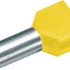 Cimco 187735 Podwójna końcówka Zw.Aderendh. 2x1,0mm² x 8mm, gelb, z częściową izolacją , 1 mm² x 8 mm, 100 szt.