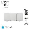 Gniazdo zasilające potrójne francuskie z ochroną styków TEKNO IP65GR GN3x2P+Z hermetyczny natynkowy IP65 szary 39225