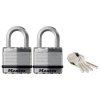 Master Lock M1EURT Excell™ Laminated Steel 45mm Padlock - 24mm Shackle - KA x 2