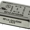 Konwerter DC/DC RP12-AW, Uwe 36V dc, Uwe 9V, Uwy 12V, -12 V, Recom 500 mA 12 W -40 °C 65 °C Otwór przelotowy